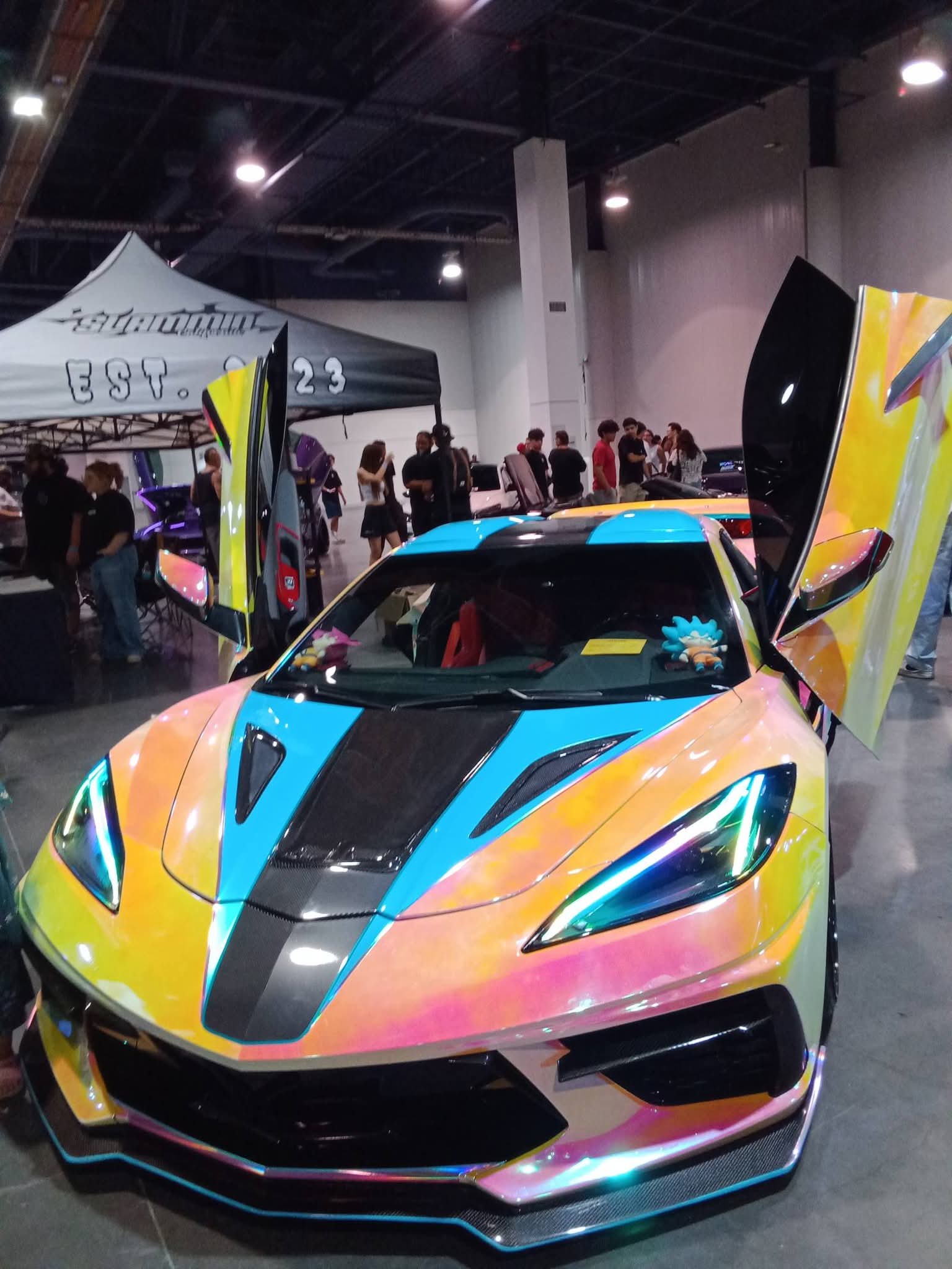 Colorful Corvette at a car show